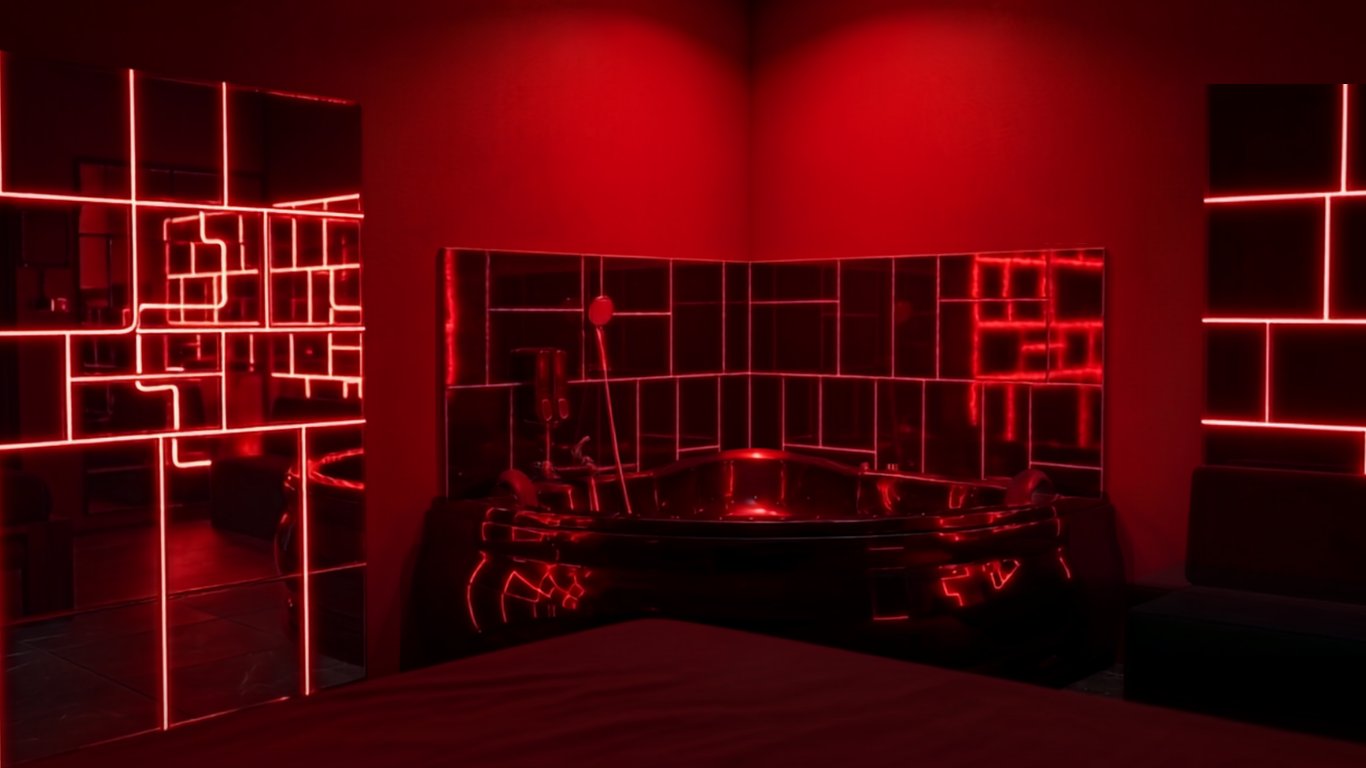 Jacuzzi room in low light — Flare Wellness